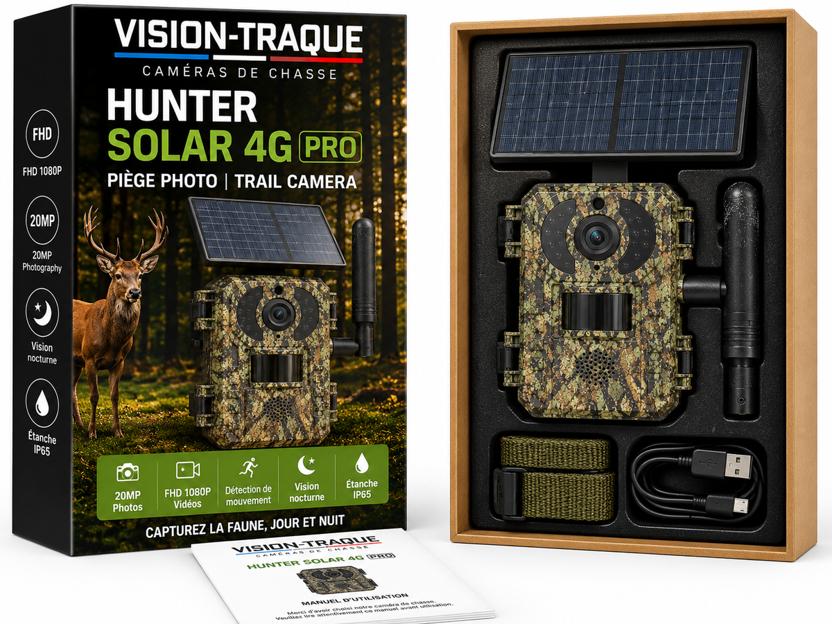 Hunter Solar 4G Pro – Caméra de Chasse Solaire avec Vision Nocturne HD