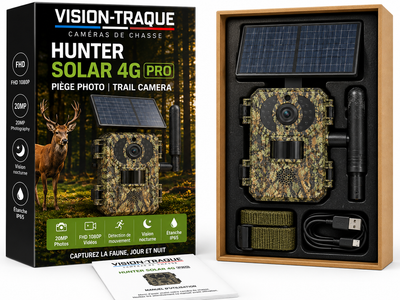 Hunter Solar 4G Pro – Caméra de Chasse Solaire avec Vision Nocturne HD